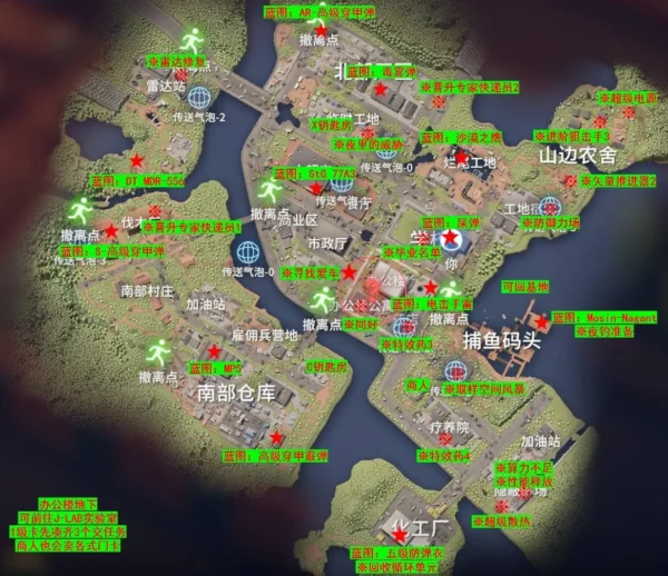 《逃离鸭科夫》全地图资源点攻略