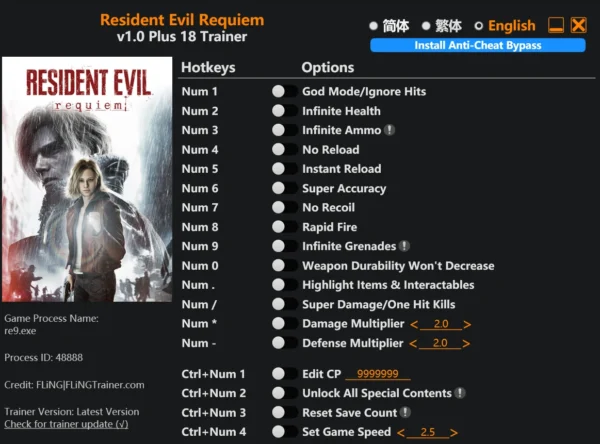 生化危机9安魂曲修改器风灵月影版