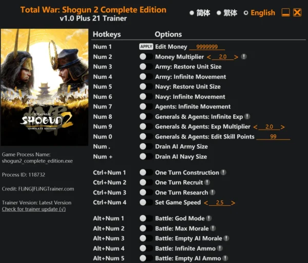 Total War- Shogun 2 Complete Edition Trainer